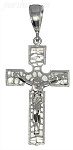 Sterling Silver Dia-Cut Cross Charm Pendant