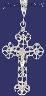 Sterling Silver Dia-Cut Cross Charm Pendant