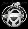 Sterling Silver 4-Picture Photo Ball Openwork Design Locket Char