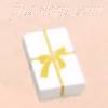 White w/Golden Bow Cotton Filled Gift Box 2 5/8" x 1 5/8" x 5/8"