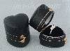 Black Heart Shaped Mini Antiqued Ring Box 1.25" x 1.375"