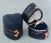 Navy Blue Heart Shaped Mini Antiqued Ring Box 1.25" x 1.375"