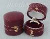 Burgandy Oval Shaped Mini Antiqued Ring Box 1.25" x 1.375"