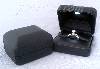 Elegant Black Leatherette Ring Box w/Overhead LED Light