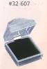 Lucite (clear acrylic) Black Velvet Ring Box 1.875" x 1.875" x 1
