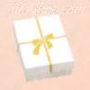 White w/Golden Bow Cotton Filled Gift Box 3" x 2 1/2" x 1"