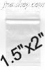 Clear Ziplock Reclosable Plastic Bags 100pcs 1.5" x 2"