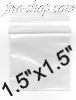 Clear Ziplock Reclosable Plastic Bags 100pcs 1.5" x 1.5"