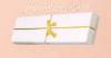 White w/Golden Bow Cotton Filled Gift Box 8 " x 2 " x 1"